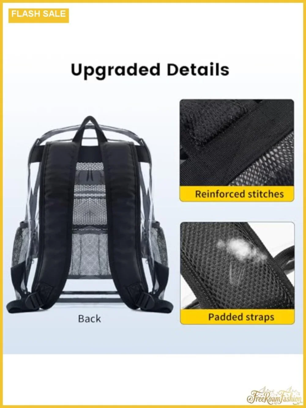Clear Backpack Large See Through PVC for School Work Daypack